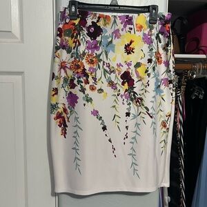Floral Elegance Pencil Skirt